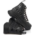 Dámske Designer Členkové topánky Karl Lagerfeld čiernej farby s prešívaným vzorom zo syntetiky vo veľkosti 40 šnurovacie 