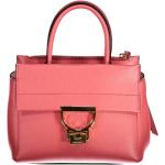 Dámske Kožené kabelky Coccinelle ružovej farby z kože 