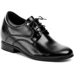 Pánske Spoločenské topánky conhpol čiernej farby v elegantnom štýle z kože vo veľkosti XS na štandardné nohy šnurovacie na jar 