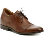 Pánske Spoločenské topánky conhpol hnedej farby v elegantnom štýle z kože vo veľkosti 41 na štandardné nohy šnurovacie na jar 