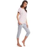 Cornette Dámske pyžamo s krátkym rukávom Cornette Cindy 055/106, Veľkosť S, Farba ružová-šedá
