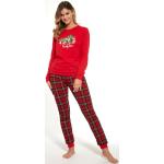 Cornette Dámske vianočné bavlnené pyžamo Cornette Family Time 671/306, Veľkosť XL, Farba červená