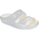 Detské Sandále Crocs Classic bielej farby v trblietavom štýle vo veľkosti 35 s glitrami na leto 