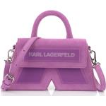 Dámske Designer Crossbody kabelky Karl Lagerfeld ružovej farby z kože 
