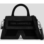 Dámske Designer Crossbody kabelky Karl Lagerfeld čiernej farby z kože 