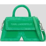 Dámske Designer Crossbody kabelky Karl Lagerfeld zelenej farby z kože 
