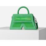 Dámske Designer Elegantné kabelky Karl Lagerfeld zelenej farby v elegantnom štýle zo semišu 