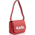 Dámske Designer Elegantné kabelky Karl Lagerfeld červenej farby v elegantnom štýle 