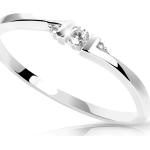 Prstene s kryštálmi cutie diamonds v minimalistickom štýle z bieleho zlata s diamantom 49 