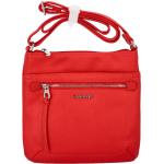 Dámske Crossbody kabelky David Jones červenej farby v modernom štýle zo syntetiky na zips 
