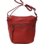 Dámske Crossbody kabelky David Jones červenej farby v modernom štýle zo syntetiky na zips s cvokmi 