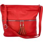 Dámske Crossbody kabelky herisson červenej farby v modernom štýle z koženky so strapcami 