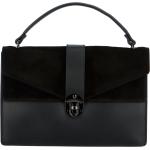 Dámske Elegantné kabelky čiernej farby v elegantnom štýle z hovädzej kože na zips 