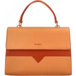 Dámske Elegantné kabelky diana & co oranžovej farby v elegantnom štýle zo syntetiky na zips 