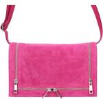 Dámske Crossbody kabelky patrizia piu ružovej farby v elegantnom štýle zo semišu 