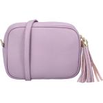 Dámske Elegantné kabelky svetlo fialovej farby v elegantnom štýle z hovädzej kože 