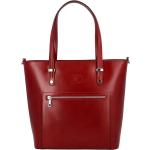 Dámske Elegantné kabelky tmavo červenej farby v elegantnom štýle z hovädzej kože na zips s cvokmi 
