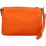 Dámske Elegantné kabelky oranžovej farby v elegantnom štýle z hovädzej kože na zips odnímateľný popruh 