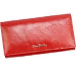 Dámske Luxusné peňaženky Pierre Cardin červenej farby na zips s cvokmi 