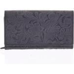 Dámske Kožené peňaženky čiernej farby s prešívaným vzorom na zips 