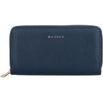 Dámske Kožené peňaženky MAXFLY námornícky modrej farby z koženky na zips Vegan 