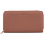 Dámske Kožené peňaženky MAXFLY ružovej farby z koženky na zips Vegan 