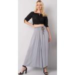 Dámske Sukne s vysokým pásom FashionHunters sivej farby s jednofarebným vzorom s dĺžkou: Maxi v zľave 
