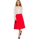 Dámske Midi sukne stylove červenej farby z polyesteru s dĺžkou: Pod kolená v zľave 