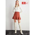Dámske Mini sukne Trendyol červenej farby z bavlny v zľave 