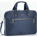 Dámske Elegantné kabelky Hedgren modrej farby v elegantnom štýle v kockovanom štýle na zips odnímateľný popruh 