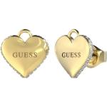 Dámske Náušnice Guess zlatej farby so zirkónom lesklé na Valentín 
