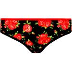 Dámske Klasické nohavičky Frogies červenej farby s kvetinovým vzorom z bavlny 