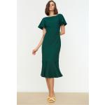 Dámske Krátke šaty Trendyol zelenej farby z polyesteru vo veľkosti L s dĺžkou: Pod kolená v zľave 