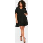 Dámske Denné šaty Trendyol čiernej farby z polyesteru vo veľkosti 5 XL s krátkymi rukávmi v zľave 