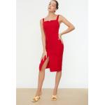 Dámske Denné šaty Trendyol červenej farby vo veľkosti XXS na zips v zľave 