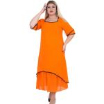 Dámske Denné šaty oranžovej farby v ležérnom štýle z bavlny Oversize 