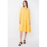Dámske Denné šaty žltej farby v ležérnom štýle z lyocellu Oversize udržateľná móda 