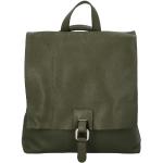 Dámske Elegantné kabelky khaki zelenej farby v elegantnom štýle z hovädzej kože na zips 