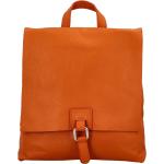 Dámske Elegantné kabelky oranžovej farby v elegantnom štýle z kože na zips 