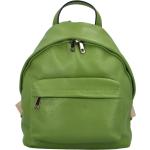 Dámske Školské batohy zelenej farby z kože na zips vonkajšie vrecko 
