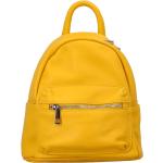 Detské Kožené kabelky žltej farby z hovädzej kože na zips 