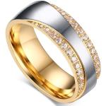 Dámske Strieborné prstene Izmael zlatej farby zo striebra so zirkónom 49 
