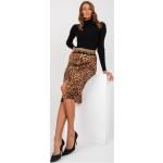 Dámske Puzdrové sukne FashionHunters hnedej farby s leopardím vzorom s motívom: Leopard v zľave 