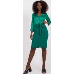 Dámske Puzdrové sukne FashionHunters tmavo zelenej farby z polyesteru vo veľkosti L v zľave 