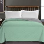 Prehozy na posteľ Decoking zelenej farby v modernom štýle s geometrickým vzorom z polyesteru 240x220 vhodné do práčky v zľave 