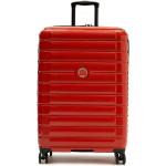 Pánske Veľké cestovné kufre Delsey červenej farby v zľave 