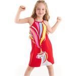 Dievčenské šaty s potlačou červenej farby z bavlny s motívom Meme  / Theme Jednorožec v zľave 