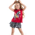 Dievčenské Detské tričká červenej farby so zebrovým vzorom z bavlny v zľave 