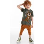 Chlapčenské Detské tričká hnedej farby s tigrím vzorom z bavlny 2 ks balenie v zľave 