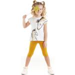 Dievčenské Detské tričká horčicovej farby v trblietavom štýle z bavlny 2 ks balenie 
